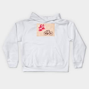 Heart-Shaped Balloons and Bicycle Kids Hoodie